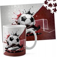 ZESTAW KUBEK + PUZZLE 110EL - PIŁKA NOŻNA SPORT DRUŻYNA MECZ PUCHAR
