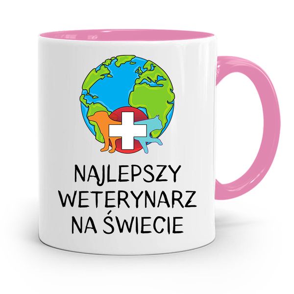 Kubek Różowy Weterynarza Najlepszy Weterynarz Z Nadrukiem Ze Zdjęciem zdjęcie 1