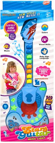 Interaktywna gitara muzyczna zabawka dla dzieci świeci melodie 8klawiszy na Arena.pl