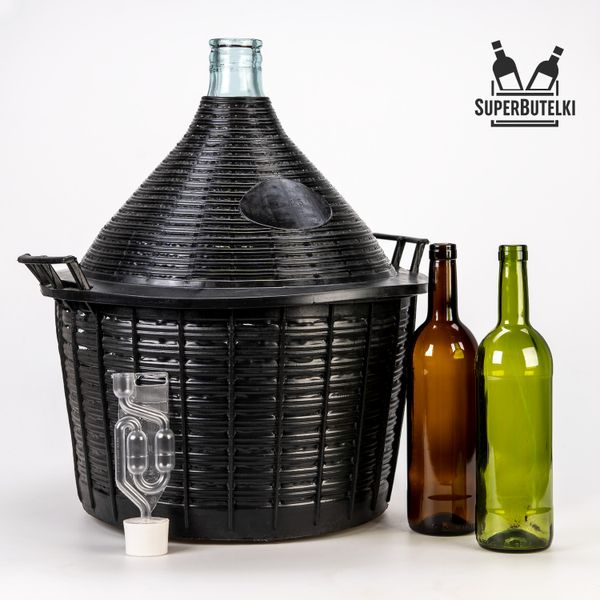 BALON DAMA 25L W KOSZU + KOREK RURKA FERMENTACYJNA zdjęcie 4