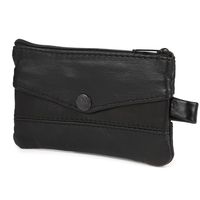 Etui Na Klucze Duże Trzykomorowe Skórzane Pojemne Na Karty Beltimore Czarne G86