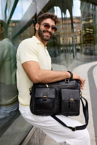 męska torba na laptopa ze skóry naturalnej - peterson na Arena.pl