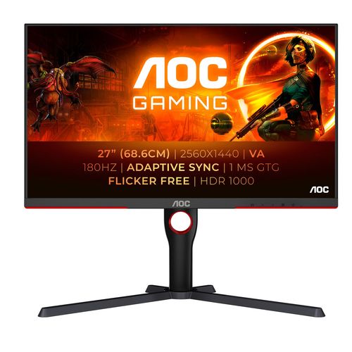 Monitor Gaming AOC Q27G3XMN/BK 2K 27" 180 Hz na Arena.pl