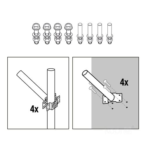 uchwyt ścienny base se 500mm fi 48mm led2b na Arena.pl