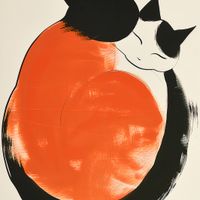 Plakat 20x20cm Yin i Yang Kotów