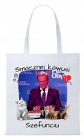 Donald Tusk Platforma Torba Eco Biała Shopper Z Nadrukiem Ze Zdjęciem