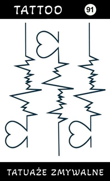 Tatuaże zmywalne Rytm Serca zdjęcie 1