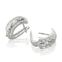 SREBRNE KOLCZYKI WZÓR GRECKI NA ZAPIĘCIA ANGIELSKIE PRÓBA SREBRA 925