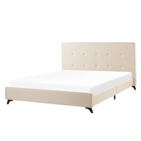 Łóżko tapicerowane 160 x 200 cm beżowe AMBASSADOR