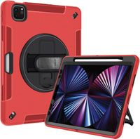 Etui do iPad 3/2/1/Pro 11" z Podstawką i Paskiem na Ramię Czerwony