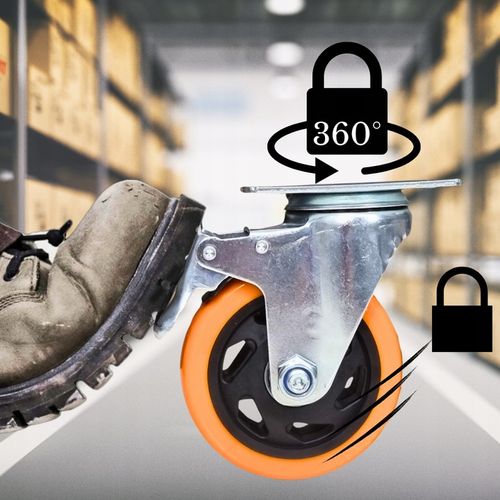OBROTOWE KÓŁKA PRZEMYSŁOWE Z HAMULCEM DO DUŻYCH OBCIĄŻEŃ 460Kg 100mm na Arena.pl
