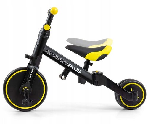 Milly Mally Rowerek 4w1 Optimus Plus Black Czarny Żółty z Rączką Regulowany na Arena.pl