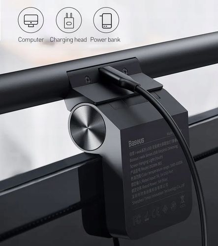 Baseus ergonomiczna dotykowa regulowana lampka wisząca LED na monitor USB-C na Arena.pl
