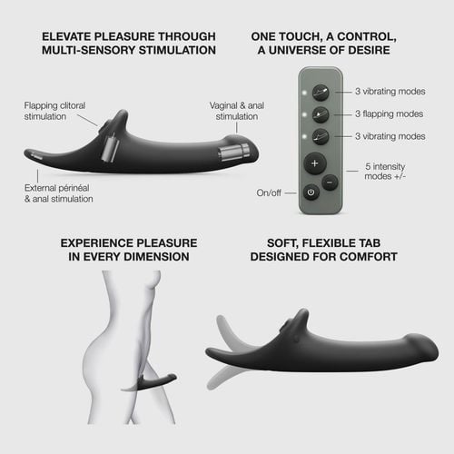 dildo wibrujące multi orgasm strap on me m czarny na Arena.pl