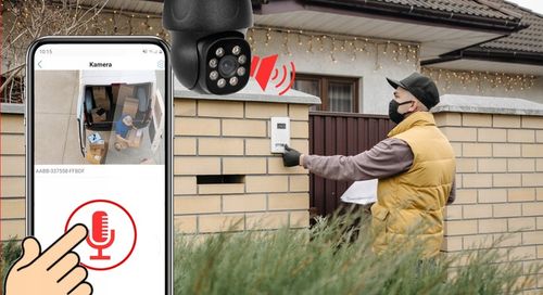 ZEWNĘTRZNA CZARNA BEZPRZEWODOWA KAMERA WIFI OBROTOWA IP 4MPX TUYA SMART DVS na Arena.pl