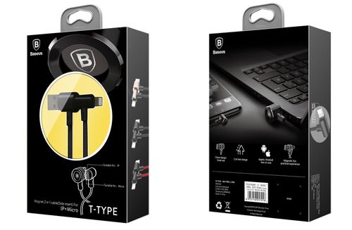 Kabel 2w1 Micro USB Iphone Ipad Baseus T-type 2.1A na Arena.pl