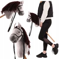 HOBBY HORSE DUŻY A3 KOŃ NA KIJU NA PATYKU KONIK PLUSZOWY + WODZE + OGŁOWIE