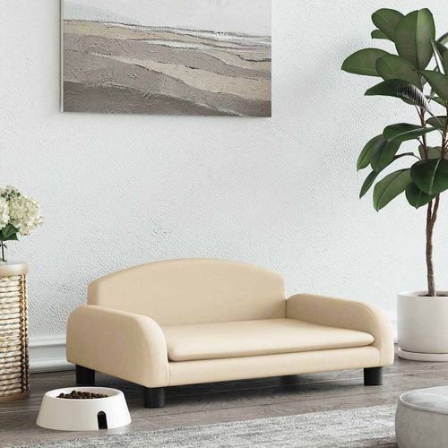 Legowisko dla psa, kremowe, 70x45x30 cm, obite tkaniną na Arena.pl