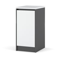 szafka kuchenna stojąca z blatem nowoczesna bella 40cm szary mat biały mat