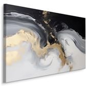 Obraz Ścienny Czarno-Biały MARMUR Nowoczesna Abstrakcja 120cm x 80cm