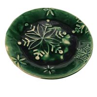 Talerzyk Ceramiczny Zielony 17 cm Dekoracyjny - Ręcznie Robiony