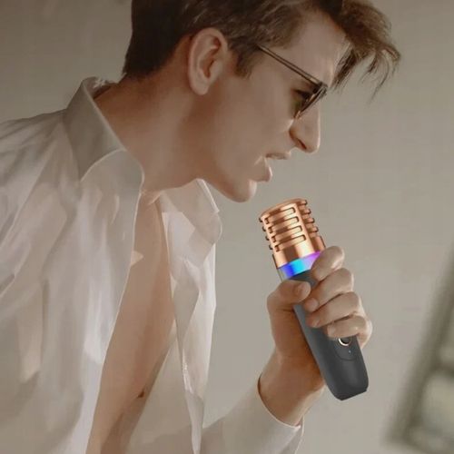 MINI GŁOŚNIK BLUETOOTH 2 MIKROFONY DLA DZIECI ZESTAW DO KARAOKE RGB LED na Arena.pl