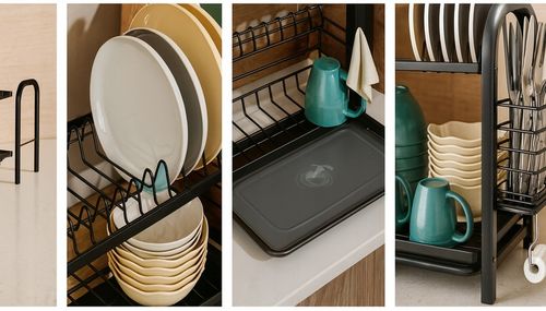 SUSZARKA DO NACZYŃ DWUPOZIOMOWA OCIEKACZ TALERZE SZTUĆCE + UCHWYT NA na Arena.pl