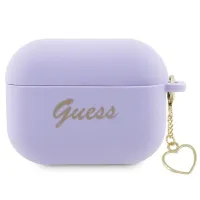 Etui Guess Silicone Charm Heart Collection na AirPods Pro 2 - purpurowe