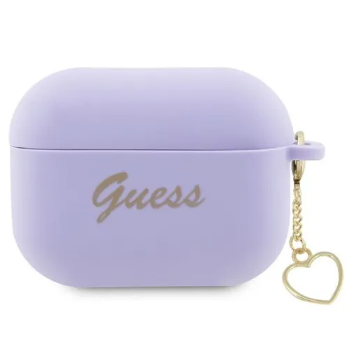 Etui Guess Silicone Charm Heart Collection na AirPods Pro 2 - purpurowe na Arena.pl
