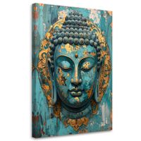 Obraz do salonu sypialni biura loftu, Turkusowy Budda Zen Spa