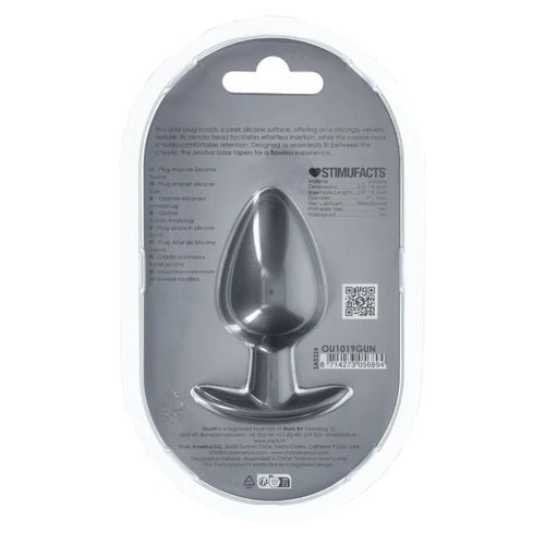 smooth silicone anal plug - large - 3.5" / 8,9 cm - gunmetal na Arena.pl