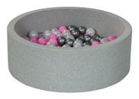 Suchy basen dla dziecka z piłeczkami 200szt (perłowy, pudrowy róż, srebrny)