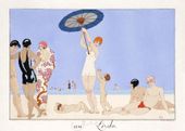 Plakat 70x50cm Au Lido Plate no.14, Barbier Vintage do Salonu