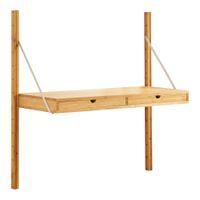 Półka ścienna wisząca biurko z szufladami bambusowe regał