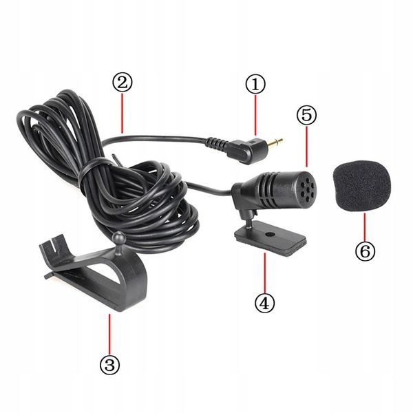 MIKROFON DO RADIA/GPS/DVD SAMOCHODOWY Z KLIPSEM/TAŚMA WTYK 2,5mm KABEL 3 m zdjęcie 5