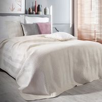 Narzuta welurowa SOFIA 200x220 Eurofirany kremowa
