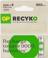 4x AKUMULATOREK BATERIE GP ReCyko 950mAh 1,2V AAA R3 NiMH