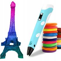 NAJNOWSZY DŁUGOPIS 3D DLA DZIECI DRUKARKA 3D PEN MAGICZNY NIEBIESKI + WKŁAD