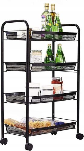 MOBILNY REGAŁ KUCHENNY ŁAZIENKOWY STOLIK NA KÓŁKACH METALOWY WÓZEK 4 na Arena.pl