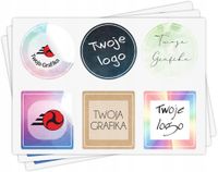 Naklejki z LOGO firmowe ETYKIETY REKLAMOWE z twoim dowolnym nadrukiem