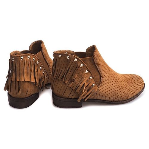 Ażurowe Botki Boho Frędzle 3576 Camel r.40 na Arena.pl