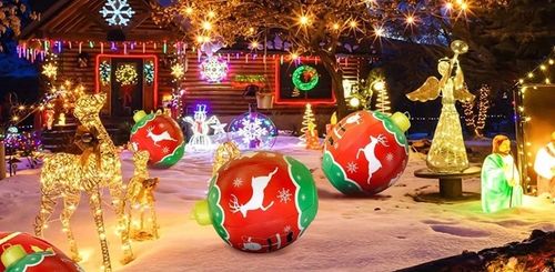 ŚWIECĄCA DMUCHANA BOMBKA do DOMU OGRODU 60cm 16xPROGRAM ŚWIĘTA PREZENT na Arena.pl