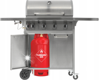 GRILL GAZOWY OGRODOWY 4+1 LUND 16KW PALNIK BOCZNY ŻELIWNY RUSZT