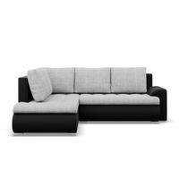 Narożnik z otomaną, lewy, BOSCO, ekoskóra, 230cm, szary | TYLETEGOTU