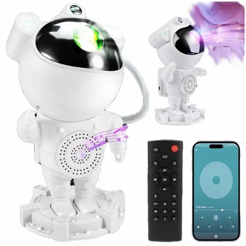 Lampka nocna GŁOŚNIK DO USYPIANIA Bluetooth ASTRONAUTA Projektor gwiazd na Arena.pl