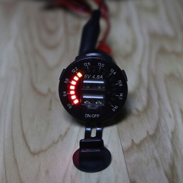 ŁADOWARKA SAMOCHÓD 2x USB 4.8A WOLTOMIERZ MIERNIK zdjęcie 8