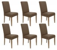 Zestaw 6Szt. Pokrowiec Na Krzesło Kakaowy Brąz Elastyczny [21C1-6Szt]