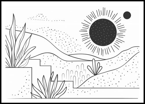 Plakat 100x70cm Linearny Pejzaż na Arena.pl