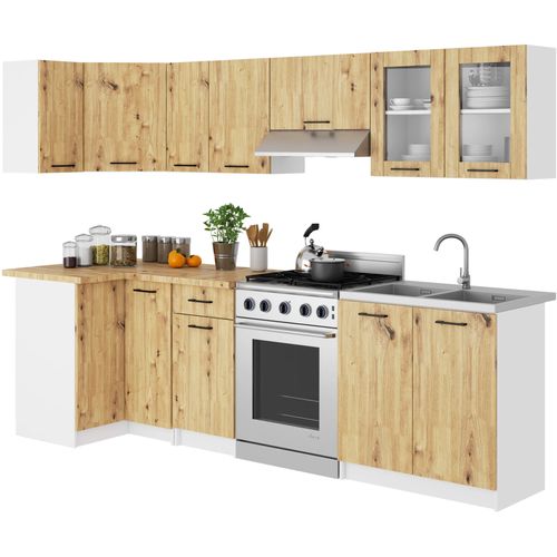 Szafka OLIWIA Witryna W80 H580 BIAŁA / DĄB ARTISAN na Arena.pl