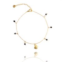 bransoletka na rękę stal chirurgiczna pozłacana 14k złotem bst1448